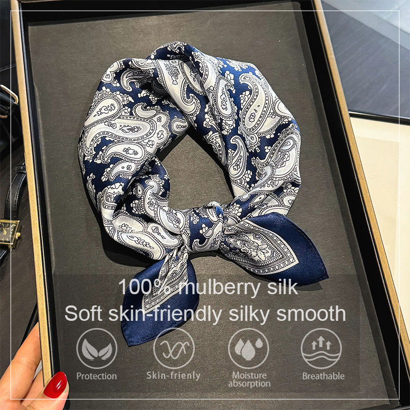 Silk Scarf Square - Luxo 100% lenço de seda amoreira