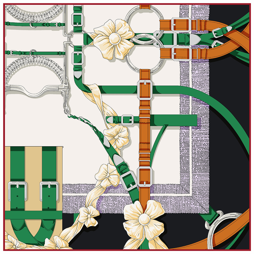 Silk Scarf Square - 90cm novo design cinto sarja lenço