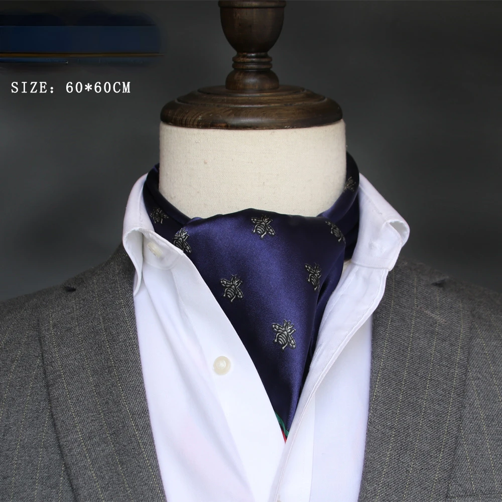 Silk Scarf Square - Lenço de seda masculino britânico pequena