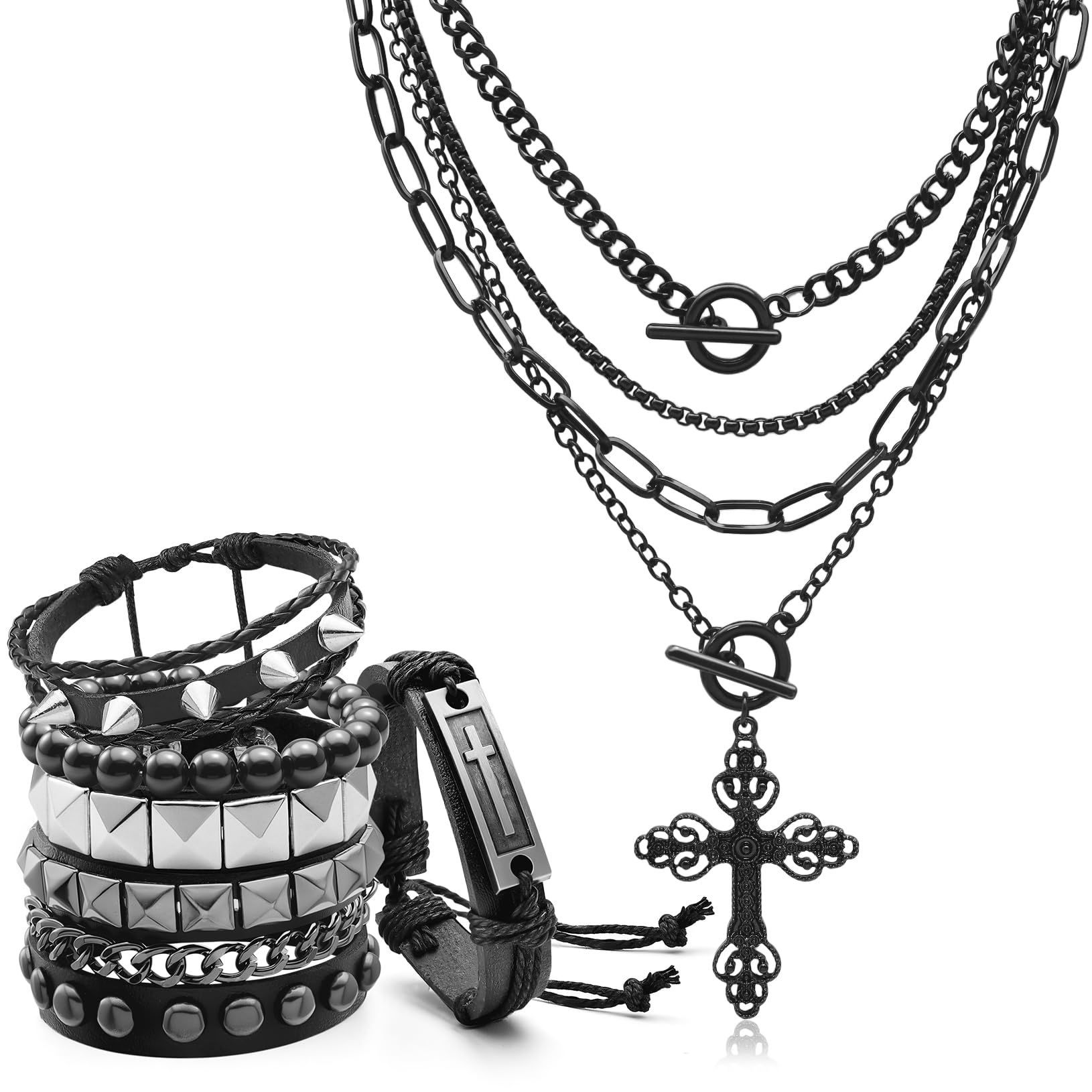 Women'S Emo Accessories - Colar Gótico com Pingente de Cruz