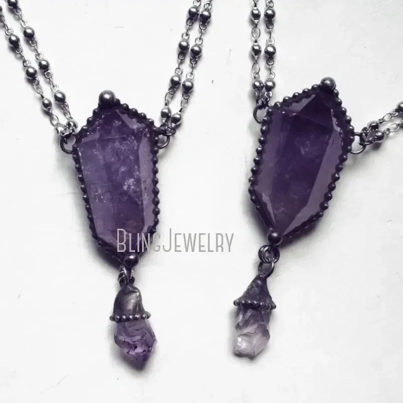 Colar de Cristal Ametista com  - Women'S Emo Accessories avaliação e preço